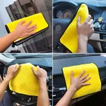 Car Wash Towels Cleaning Cloth Absorbent Dry Cloth General Purpose Microfiber Towel Thickened Yellow 30/40/60cm - AliExpress 34 - Image 3