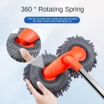 Car Washer Mop Foam Wash Brush Double Brush Head Roof Window Cleaning Maintenance Three-Section Telescopic Mop Car Accessories - AliExpress 34 - Image 2