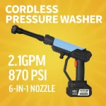 Cordless High Pressure Washer Gun 800W Lithium Battery Car Wash Machine Portable Cleaning Tool For Garden Watering/Floor Washing - AliExpress 34 - Image 3