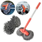Car Washer Mop Foam Wash Brush Double Brush Head Roof Window Cleaning Maintenance Three-Section Telescopic Mop Car Accessories - AliExpress 34