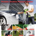 EAFC 60Bar Cordless Pressure Washer  Machiner Car Garden Cleaning Spray Gun Home Tool for Auto Detailing YardPatio Camping Gear - AliExpress 34 - Image 5