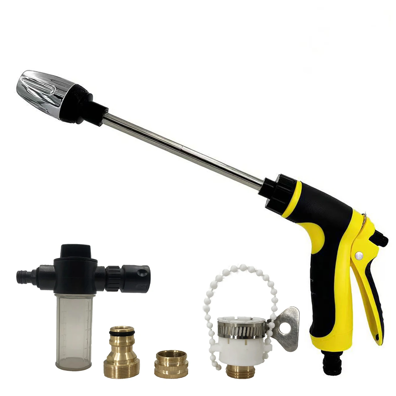 S688a2e8e8ff24fecb52a03d9e7756359N.webp High Pressure Long Pole Car Wash Water Gun, Household Car Wash Tool, Metal Extension Pole, Rubber Coating, Gardening Tool - AliExpress 34 - Image 1