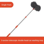Car Washer Mop Foam Wash Brush Double Brush Head Roof Window Cleaning Maintenance Three-Section Telescopic Mop Car Accessories - AliExpress 34 - Image 6
