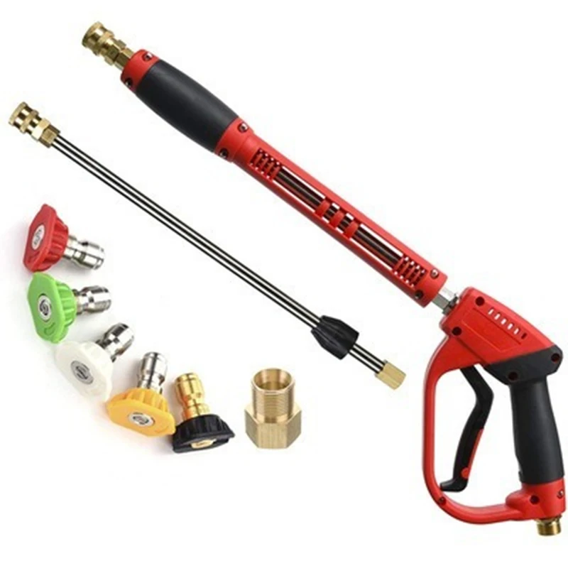 Sc9f79ff99743404688817d6ee221308fZ.webp Pure copper high-pressure water gun for car washing, water gun cleaning machine, movable quick insertion cleaning gun - AliExpress 34 - Image 1